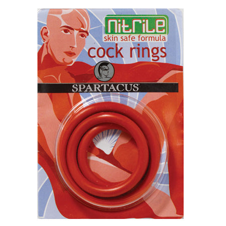 Nitrile Cock Ring Set (Red/3)-0
