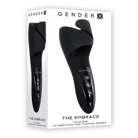 Gender X The Embrace Rechargeable Vibrating Pulsing Silicone Masturbator Black-0
