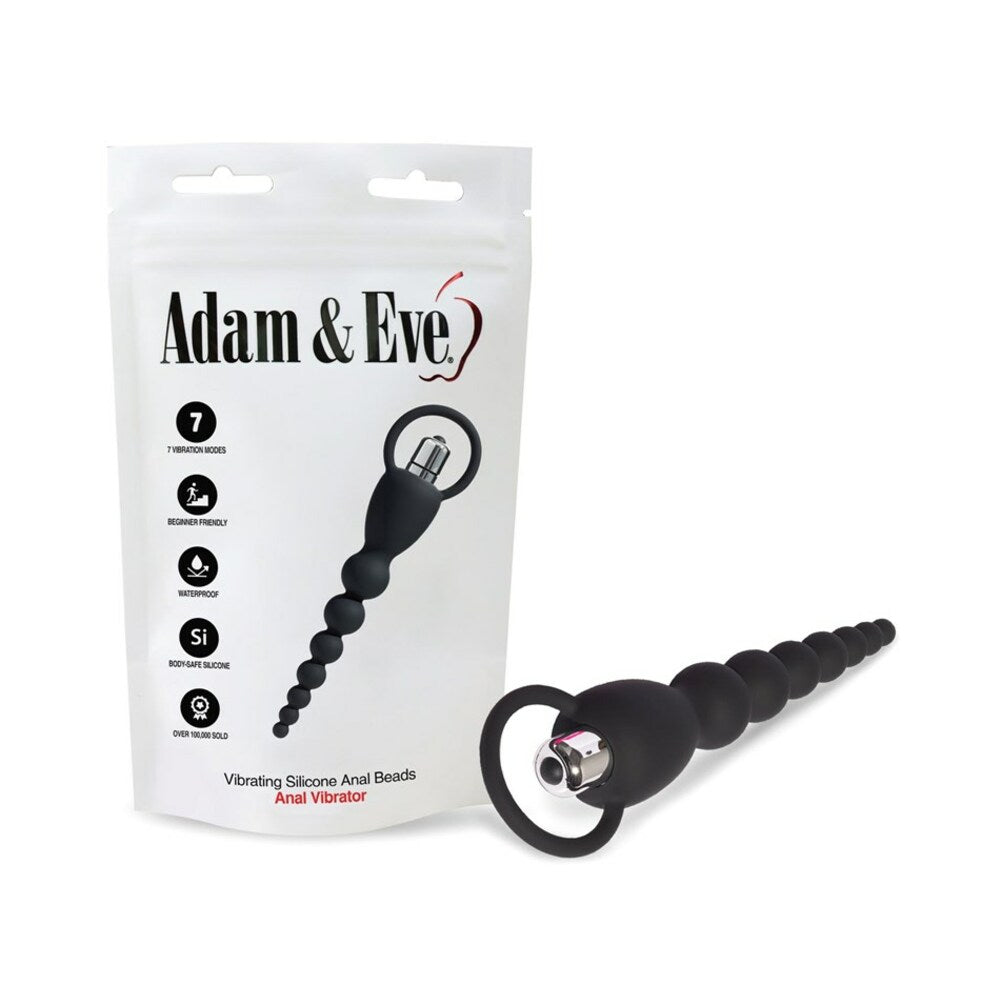 Adam & Eve Vibrating Silicone Anal Beads (Bag Packaging)-0