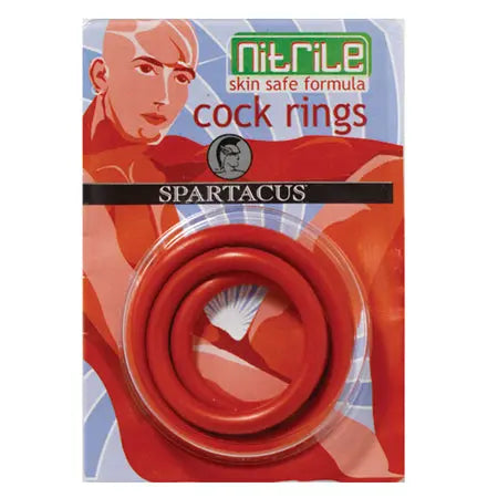 Nitrile Cock Ring Set (Red/3)-0