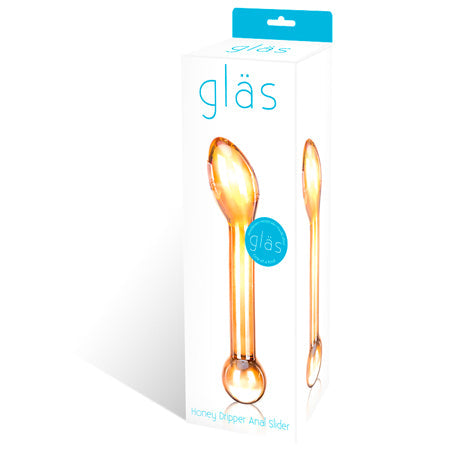 Glas 7 in. Honey Dripper Anal Slider Prostate Stimulating Glass Dildo-0