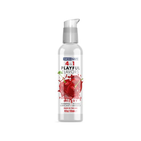 Swiss Navy 4 in 1 Playful Flavors Poppin Wild Cherry 4 oz.-0