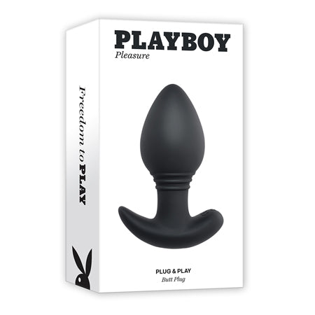 Playboy Plug & Play Rechargeable Remote Controlled Vibrating Silicone Anal Plug Navy-0