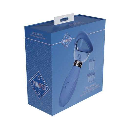 Pumped Delightful Automatic Rechargeable Vulva & Breast Pump Blue-0