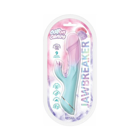 Cotton Candy Jaw Breaker Silicone Vibrator with Stimulator 9 Frequencies-0