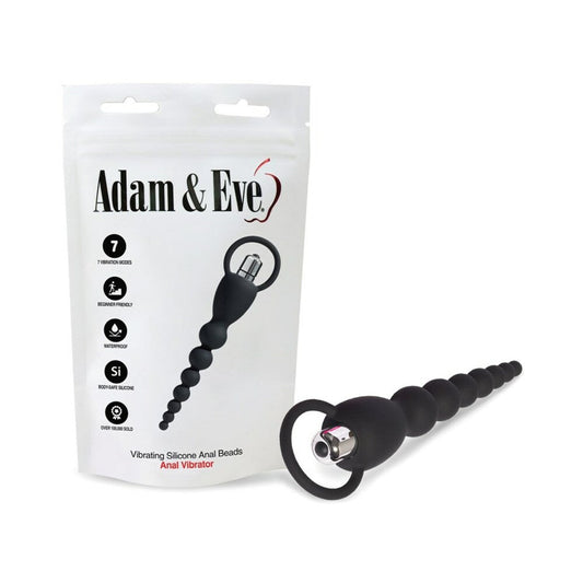 Adam & Eve Vibrating Silicone Anal Beads (Bag Packaging)-0