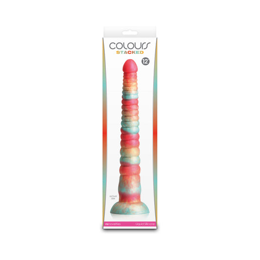 Colours Stacked 12 in. Dildo Red/Gold-0
